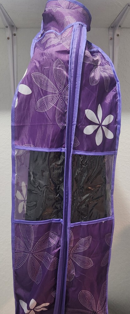 Hanging 3 piece Purple Garment Bags for Closet with Windows